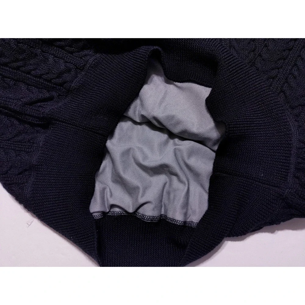 Vintage DESCENTE Walt Disney World Golf Classic Cable Knit Wool Sweater Black XL